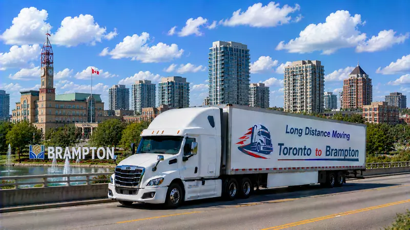 Toronto to Brampton moving route